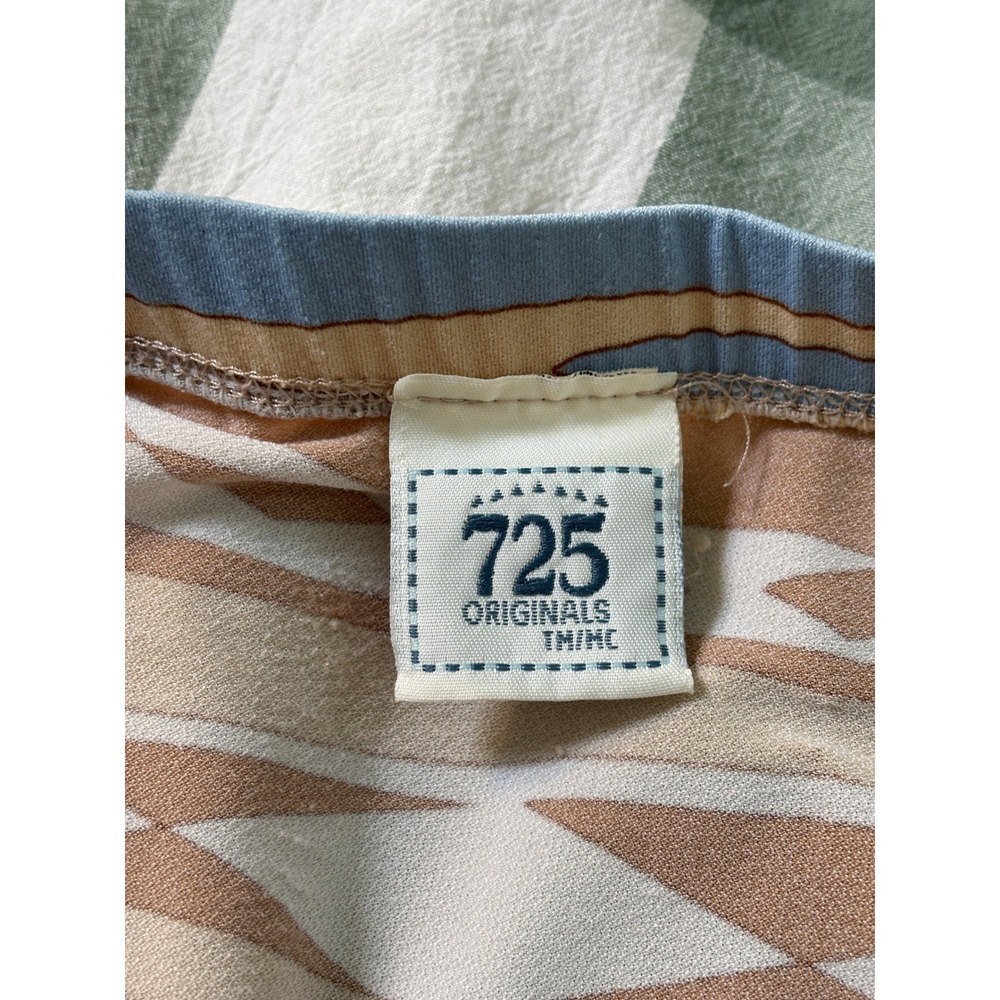 725 Originals Womens S Y2K Handkerchief Hem Tube Top Geometric Abstract Brown - Picture 4 of 12
